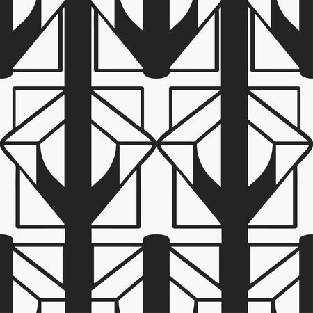 Vintage Art Deco seamless pattern and background. Geometric decorative texture. Vintage element for retro designのイラスト素材