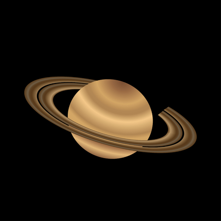 Saturn, isolated on black. Element for designのイラスト素材
