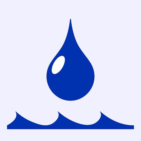 Water drop icon in flat styleのイラスト素材