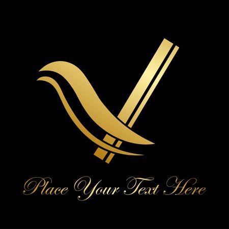 Beautiful vector graphic gold letter V  designのイラスト素材