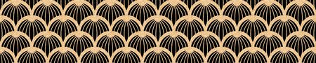 Modern geometric tiles pattern. Golden lined shape. Abstract art deco seamless luxury background.の写真素材
