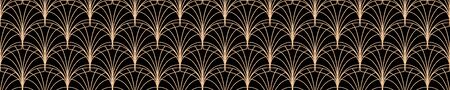 Modern geometric tiles pattern. Golden lined shape. Abstract art deco seamless luxury background.の写真素材