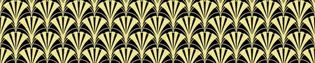 Modern geometric tiles pattern. Golden lined shape. Abstract art deco seamless luxury background.の写真素材