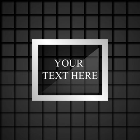 Glass vector frame on dark abstract background with squaresのイラスト素材