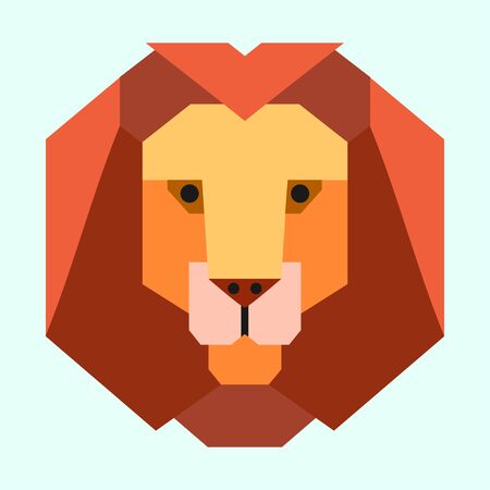 Lion portrait. Flat style design. Vector illustration.のイラスト素材