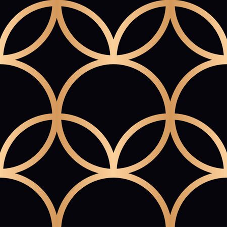 Art Deco golden seamless vintage wallpaper pattern. Geometric decorative background. Vector illustrationのイラスト素材