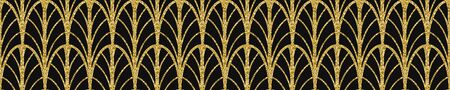 Art Deco Pattern. Seamless black and gold background. Luxury lace ornament. Retro geometric design. Luxury vintage illustration for designの写真素材
