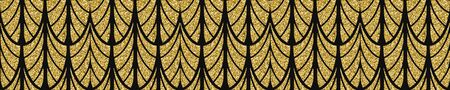 Art Deco Pattern. Seamless black and gold background. Luxury lace ornament. Retro geometric design. 1920-30s motifs. Luxury vintage illustration for designの写真素材