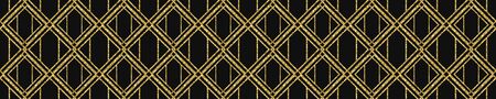 Art Deco Pattern. Seamless black and gold background. Luxury lace ornament. Retro geometric design. 1920-30s motifs. Luxury vintage illustration for designの写真素材