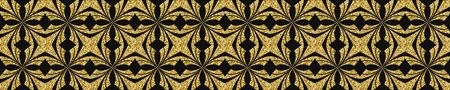 Art Deco Pattern. Seamless black and gold background. Luxury lace ornament. Retro geometric design. 1920-30s motifs. Luxury vintage illustration for designの写真素材