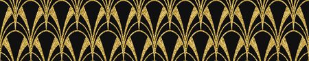 Art Deco Pattern. Seamless black and gold background. Luxury lace ornament. Retro geometric design. 1920-30s motifs. Luxury vintage illustration for designの写真素材