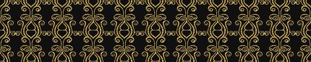Art Deco Pattern. Seamless black and gold background. Luxury lace ornament. Retro geometric design. 1920-30s motifs. Luxury vintage illustration for designの写真素材