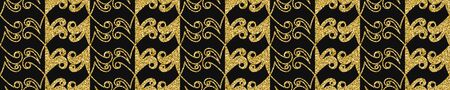 Art Deco Pattern. Seamless black and gold background. Luxury lace ornament. Retro geometric design. 1920-30s motifs. Luxury vintage illustration for designの写真素材