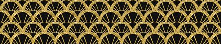 Art Deco Pattern. Seamless black and gold background. Luxury lace ornament. Retro geometric design. 1920-30s motifs. Luxury vintage illustration for designの写真素材