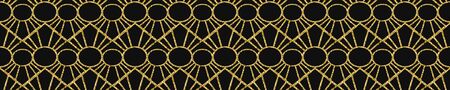 Art Deco Pattern. Seamless black and gold background. Luxury lace ornament. Retro geometric design. 1920-30s motifs. Luxury vintage illustration for designの写真素材