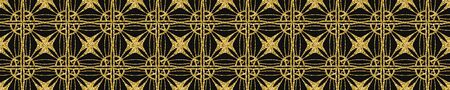 Art Deco Pattern. Seamless black and gold background. Luxury lace ornament. Retro geometric design. 1920-30s motifs. Luxury vintage illustration for designの写真素材
