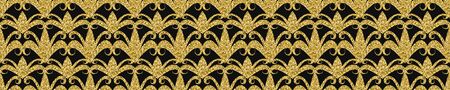 Art Deco Pattern. Seamless black and gold background. Luxury lace ornament. Retro geometric design. 1920-30s motifs. Luxury vintage illustration for designの写真素材
