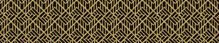 Art Deco Pattern. Seamless black and gold background. Luxury lace ornament. Retro geometric design. 1920-30s motifs. Luxury vintage illustration for designの写真素材