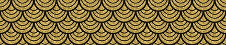 Art Deco Pattern. Seamless black and gold background. Luxury lace ornament. Retro geometric design. 1920-30s motifs. Luxury vintage illustration for designの写真素材