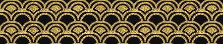 Art Deco Pattern. Seamless black and gold background. Luxury lace ornament. Retro geometric design. Luxury vintage illustration for designの写真素材