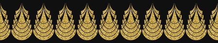 Art Deco Pattern. Seamless black and gold background. Luxury lace ornament. Retro geometric design. Luxury vintage illustration for designの写真素材