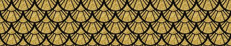 Art Deco Pattern. Seamless black and gold background. Luxury lace ornament. Retro geometric design. Luxury vintage illustration for designの写真素材