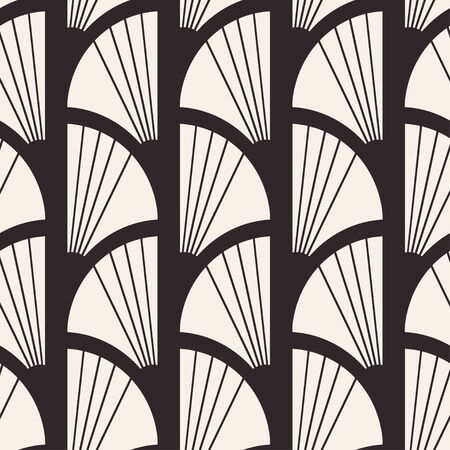 Abstract art deco seamless monochrome background or wallpaper for designのイラスト素材