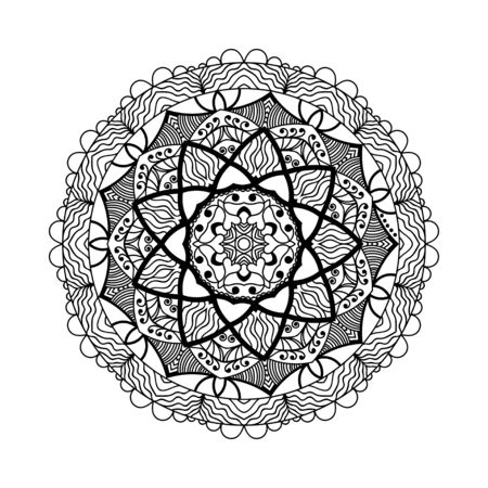 Mandala. Ethnic decorative elements. Hand drawn background. Islam, Arabic, Indian ottoman motifs Vector illustrationのイラスト素材