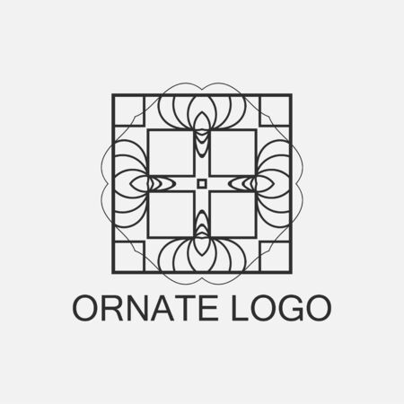 Luxury antique art deco monochrome hipster minimal geometric vintage linearのイラスト素材