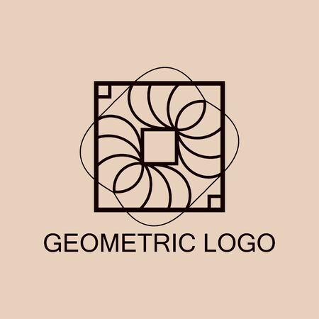 Luxury antique art deco monochrome hipster minimal geometric vintage linear vector logo template for designのイラスト素材