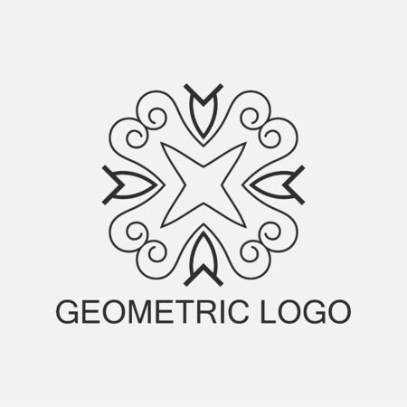 Luxury antique art deco monochrome hipster minimal geometric vintage linearのイラスト素材