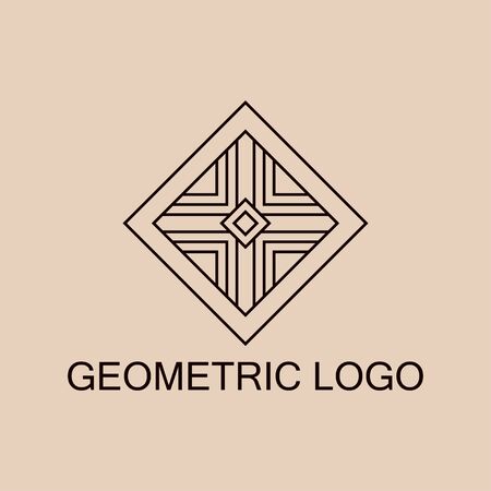 Luxury antique art deco monochrome hipster minimal geometric vintage linear vector logo template for designのイラスト素材
