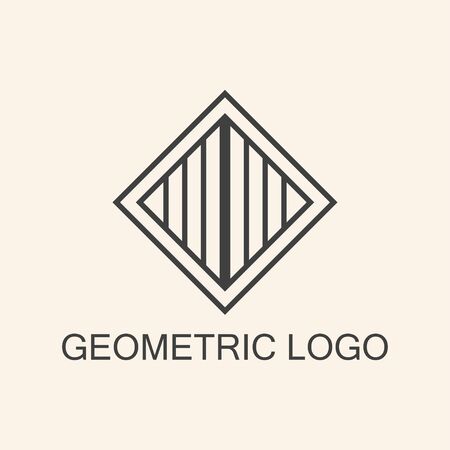Luxury antique art deco monochrome hipster minimal geometric vintage linear vector logo template for designのイラスト素材
