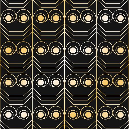 Golden abstract modern background. Vintage seamless art deco pattern. Retro illustration.のイラスト素材