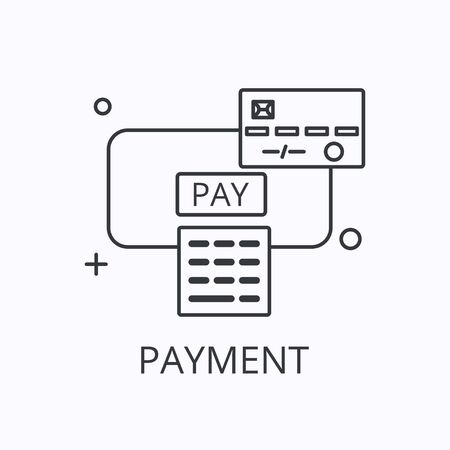Modern thin line icon icon payment payment concept. Credit card and ATM.のイラスト素材
