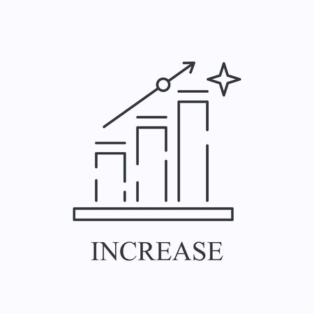 Increase thin line icon. Financial growth concept. Outline illustrationのイラスト素材