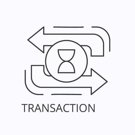Transaction thin line icon. Financial process concept. Outline illustrationのイラスト素材