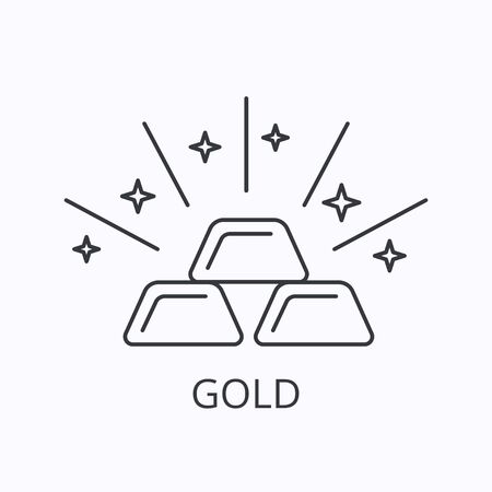 Gold bar thin line icon. Wealth concept. Outline vector illustrationのイラスト素材