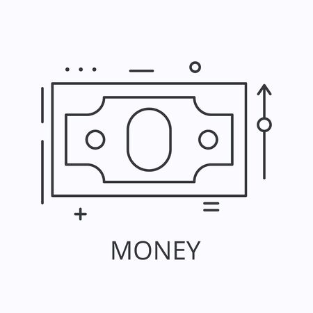 Money thin line icon. Finance concept. Outline illustrationのイラスト素材