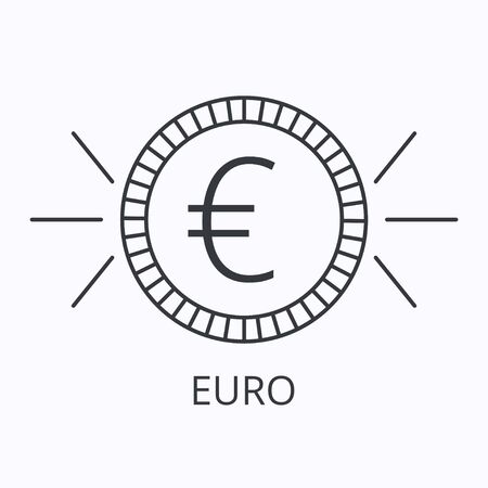 Euro thin line icon. Money concept. Outline illustrationのイラスト素材