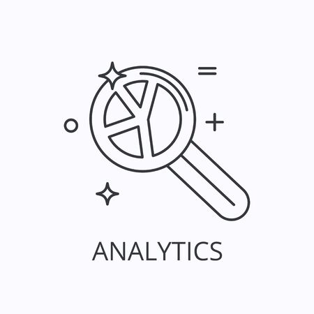 Analitics thin line icon. Financial information concept. Outline illustrationのイラスト素材