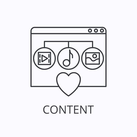 Digital content thin line icon. Vector outline illustrationのイラスト素材