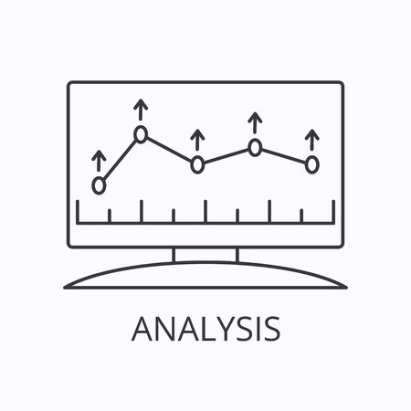 Online analysis thin line icon. Vector outline illustrationのイラスト素材