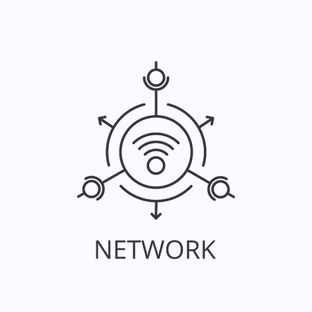 Network thin line icon. Vector illustrationのイラスト素材