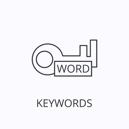 Keywords thin line icon and concept. Vector outline illustrationのイラスト素材