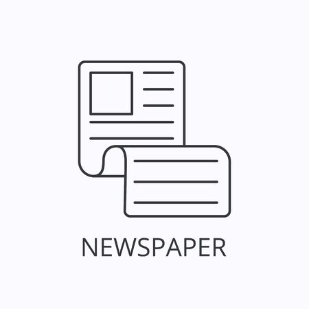 Newspaper thin line icon and concept. Vector outline illustrationのイラスト素材