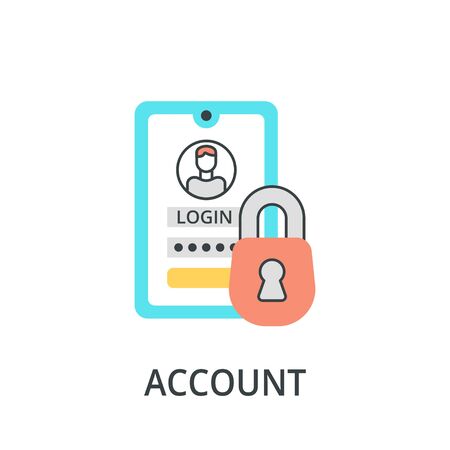 Flat illustration of mobile accaoun. Secure user iconのイラスト素材