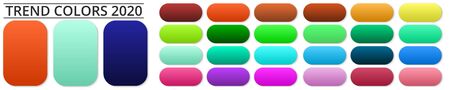 2020 color trend palette. Set of color gradients for design. Vector illustrationのイラスト素材