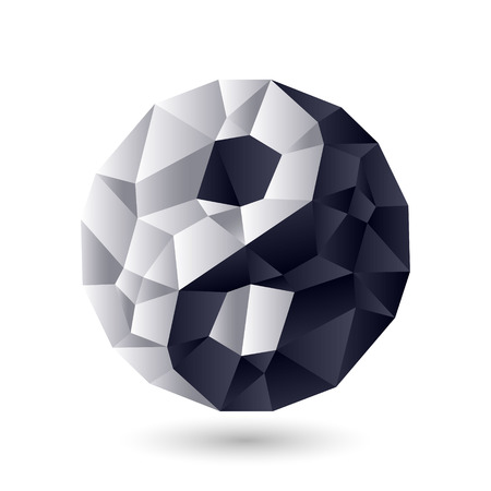 Ying-yang symbol of harmony and balance. Crystal, jewel or ice structure.のイラスト素材