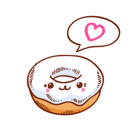 Illustration Of Cute Kawaii Donut Good For T Shirt Design のイラスト 素材 ストックフォト 写真素材のstock Foto ストックドットフォト